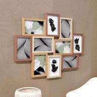 nielsen Accent Photo Frame to fit 10 Photos 4x6", Wooden Picture Frame, Collage Wall Art Photo Frame with Protective Plastic Glazing - Natural Wood Effect