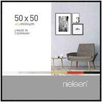 nielsen Pixel Photo Frame, 50x50cm Black Aluminium Picture Frame with Protective Float Glass and Push and Turn Clips - Frosted Black