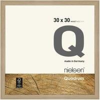nielsen Photo Frame, 30x30cm Wood Picture Frame, Oak Photo Frame 30x30 with Protective Glass Front and Push and Turn Clips, Quadrum - Oak Natural