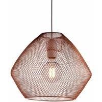 Nielsen Filby Retro Style Copper Metal Mesh Basket Style Ceiling Pendant Easy FitLight Fitting - 36cm Width
