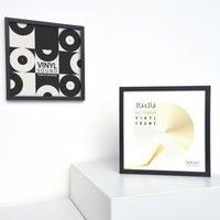 nielsen Vinyl Frame 31x31x2.5cm, Wood Vinyl Record Display Frame fits Double LPs, Album Frame with Protective Glass and Turn Clips - Black