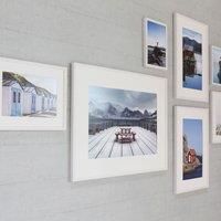 nielsen Photo Frame A1, 59.4x84.1cm Matt White Photo Frame A1 with Protective Glass Front and Push and Turn Clips, Quadrum - Matt White