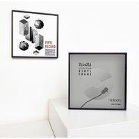 nielsen Vinyl Frame 31x31x2.5cm, Aluminium Vinyl Record Display Jet Black Frame fits Double LPs, Album Frame with Protective Glass and Turn Clips - Jet Black Matt