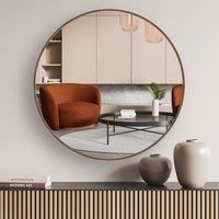 nielsen HOME Jaron Wall Mirror 80cm Round Aluminium - Walnut