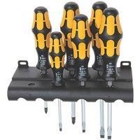 Wera 932/918/6 Kraftform Chiseldriver screwdriver set and rack, Pozidriv/Slotted, 6pc, 05018287001