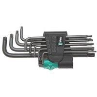 Wera 967 PKL TORX® Ball-end BlackLaser L-key set in a two-component clip, 9pc, 05024242001