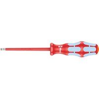 Wera 05022731001 0.8 x 4 x 100 mm 3160i VDE Insulated Screwdriver for Slotted Screws - Silver