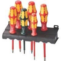 Wera 347777 6 Piece Kraftform Plus VDE Screwdriver Set Slotted/Phillips/Square