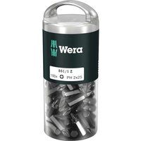 Wera 05072441001 DIY Bit 851/1Z for Phillips Screws PH 100 pcs PH2x25mm, Silver, PH2 / PZ2