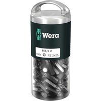 Wera 05072444001 4013288138491 DIY Pozidriv Bits 855/1Z PZ 100 pcs PZ2x25mm, Silver, PH2 / PZ2