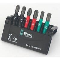 Wera Bit-Check 6 Impaktor 1 TriTorsion Long Life Bit Set, for all impact drills, PH/PZ/TX, 6PC, 05057695001