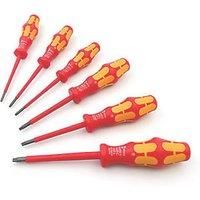 Wera 133356 Kraftform Plus 6 Piece VDE Insulated Torx Screwdriver Set T8-T25