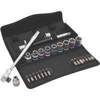 Wera 05004081001 8100 SC 11 Zyklop Metal Ratchet Set with switch lever, 1/2" drive, imperial, 28 pieces