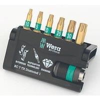 Wera Bit-Check 7 TX Diamond 1 Anti Cam-out Torx BiTorsion Long Life bit set for drill/drivers, TX10,15,20,25,30,40 7 piece, 05057415001