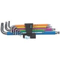Wera 3950 Spkl/9 Metric Hex Key Set Multicolour, Set of 9 Stainless Steel, Pack of 1 05022669001