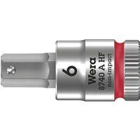 /'Wera 05003337001 8740 Cyclops A HF Bitnuss with 1/4 Inch Drive with Holding Function 6.0 6.0 x 28 mm x 28 mm, red