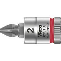 Wera 8751 A Zyklop bit Socket with 1/4" Drive, PH 2 x 28 mm