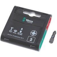 Wera Bit-Box 15 Impaktor PZ2 TriTorsion Impact bits, anti cam-out Pozi 2x25mm, 15pc pack, 05057763001(use with 897 4 IMP Holder)