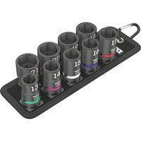 Wera 1/2 Inch 9-Piece Impaktor Impact Socket Set On Belt Holder Belt C Impacktor