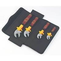 Wera 05020170001 6004 Joker VDE 4 Set 1, VDE Insulated Self-Adjusting Open-Ended Spanner Set, 4 Pieces