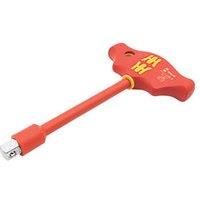 Wera 05005120001 410 i VDE B Insulated T-Handle Screwdriver 3/8 Inch x 130 mm Red