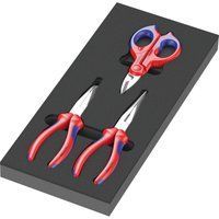 Wera 9781 Foam Insert Tray and 3 Piece Knipex Pliers and Scissors Set