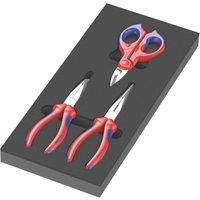 Wera 9781 Foam Insert Tray and 3 Piece Knipex Pliers and Scissors Set