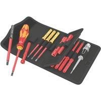 Wera Kraftform Kompakt VDE 18 Universal 1 Tool Finder, 18-teilig (rot/gelb, inkl. Steckgriff, Phasenprüfer,