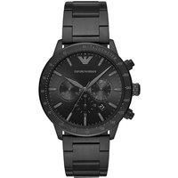 NEW EMPORIO ARMANI AR11242 BLACK MARIO CHRONO WATCH COA 2 YEARS WARRANT NEXT DAY