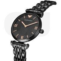 EMPORIO ARMANI LADIES WATCH AR11245 CRYSTALS BLACK BNIB WARRANTY, CERTIFICATE