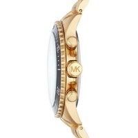 Michael Kors Watch for Men Bayville, Quartz Chronograph Movement, 44 mm Gold Mixed Case with a Stainless Steel Strap, MK8726