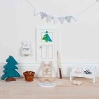 Wichteltür: Tür 9,3 x 7 x 16 cm, Holz, 5 Teile, per Set