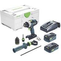 Festool 576767 TDC18/45,0/4,0I-Plus 18V 4Ah 5Ah BL Combi Drill Kit Batteries Inc