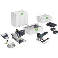 Festool 18V Brushless Plunge Saw & Jigsaw with 2 x 5.0Ah Battery & Rapid Charger