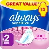 Always Sensitive Long Ultra Plus, Size 2 Sanitary Towels Pads + Wings Multi-Pack
