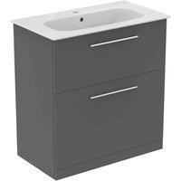 Ideal Standard i.life A Floorstanding Vanity Unit With Chrome Handles & Basin Gloss White 840mm x 460mm x 868mm (822HM)