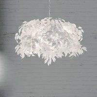 Trio Leuchten Romantic hanging lamp white with leaves - Feder