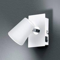 Trio Lighting White LED wall spotlight Narcos w. pivotable head