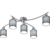 Trio Lighting Ceiling light Garda Five-bulb with grey lampshades