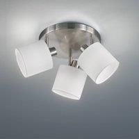 RL LIVE YOUR LIGHT Reality Leuchten Tommy R80333901 Spotlight Bar Matte Nickel Fabric Shade White