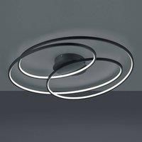 Trio Lighting Gale LED ceiling lamp, 80 cm, matt black