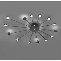 Peacock LED ceiling light, 15-bulb, black