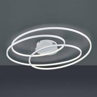 Trio Leuchten Design Ceiling Light White 80 cm incl. LED 3-Step dimmable - Rowin Aluminium/Steel/Polyester Round (Non Replaceable) LED Max. 1 x 50 Watt/Indoor Lighting/Lights/Lamps/Living r