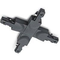 Trio Lighting X-connector DUOline two-circuit track, black matt