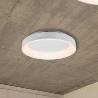 Trio Leuchten Girona 671290131 LED Ceiling Light Metal White Acrylic with 48 Watt LED, Dimmer, Memory Function, Night Light, Remote Control
