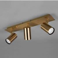 Trio Lighting Marley ceiling spotlight, antique brass, 3-bulb