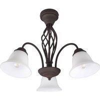 Trio Lighting Rustica ceiling light, rust-coloured, three-bulb