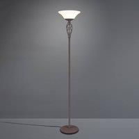 Trio Lighting Rustica floor lamp with foot switch, rust