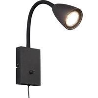 Trio Lighting Wanda wall light with plug, matt black