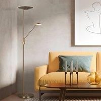 Trio Lighting Brantford LED floor lamp, reading, antique brass